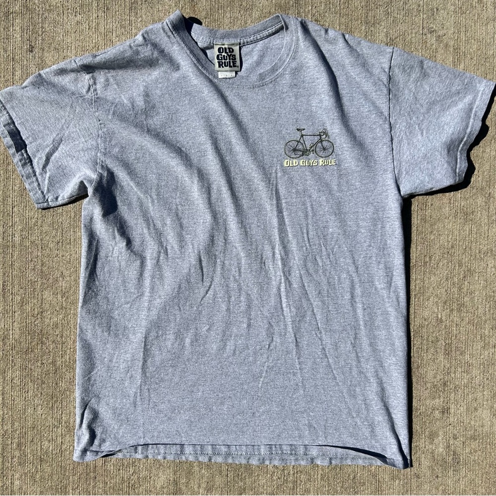 Vintage Cranky Old Guys Rule Bike Gray L Shirt Y2K